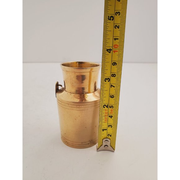 Milk pot / dairy cans / container || Vintage solid brass || small figurine / - Picture 9 of 10